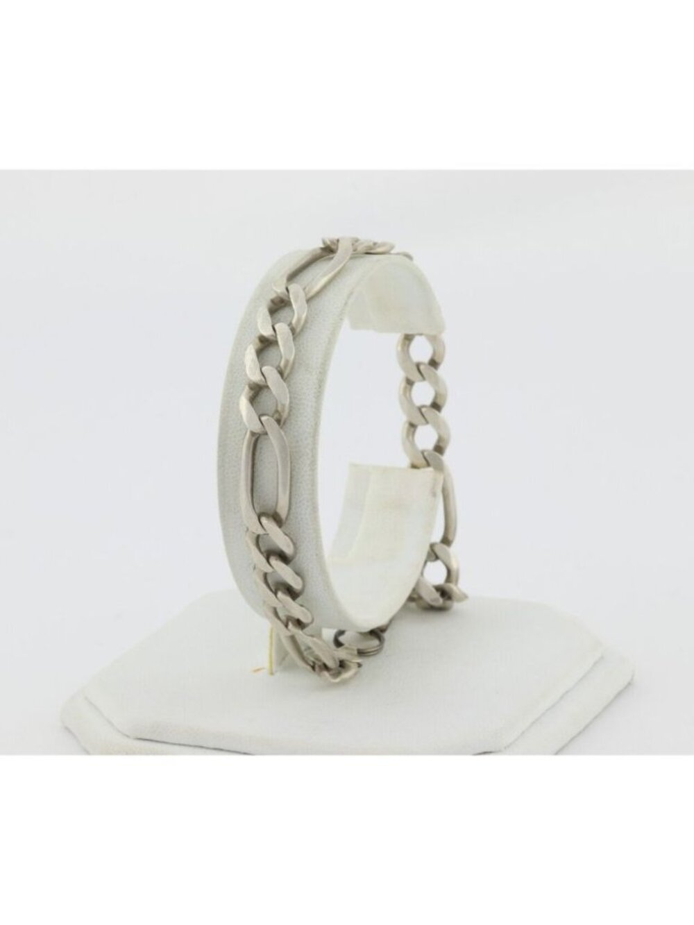 Men's Sterling Silver Large Figaro Link Chain Bracelet 10.5" Mens